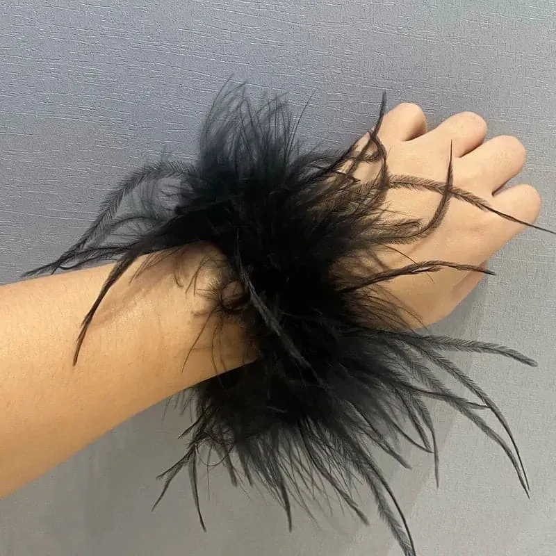 Ostrich Feather Bracelet with Vintage Peace Pattern