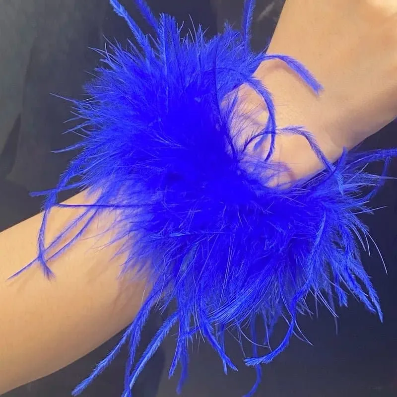 Ostrich Feather Bracelet with Vintage Peace Pattern