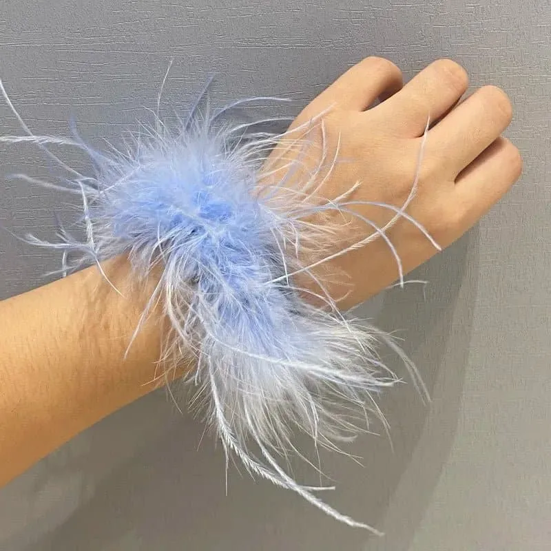 Ostrich Feather Bracelet with Vintage Peace Pattern