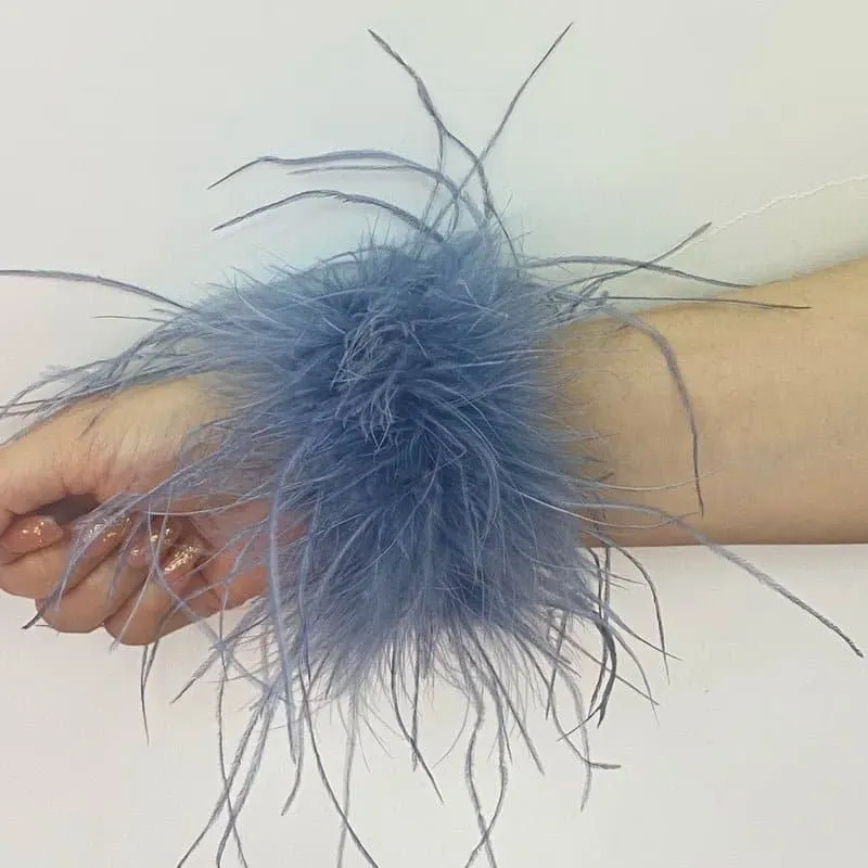 Ostrich Feather Bracelet with Vintage Peace Pattern