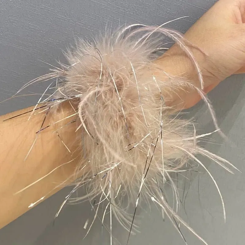 Ostrich Feather Bracelet with Vintage Peace Pattern