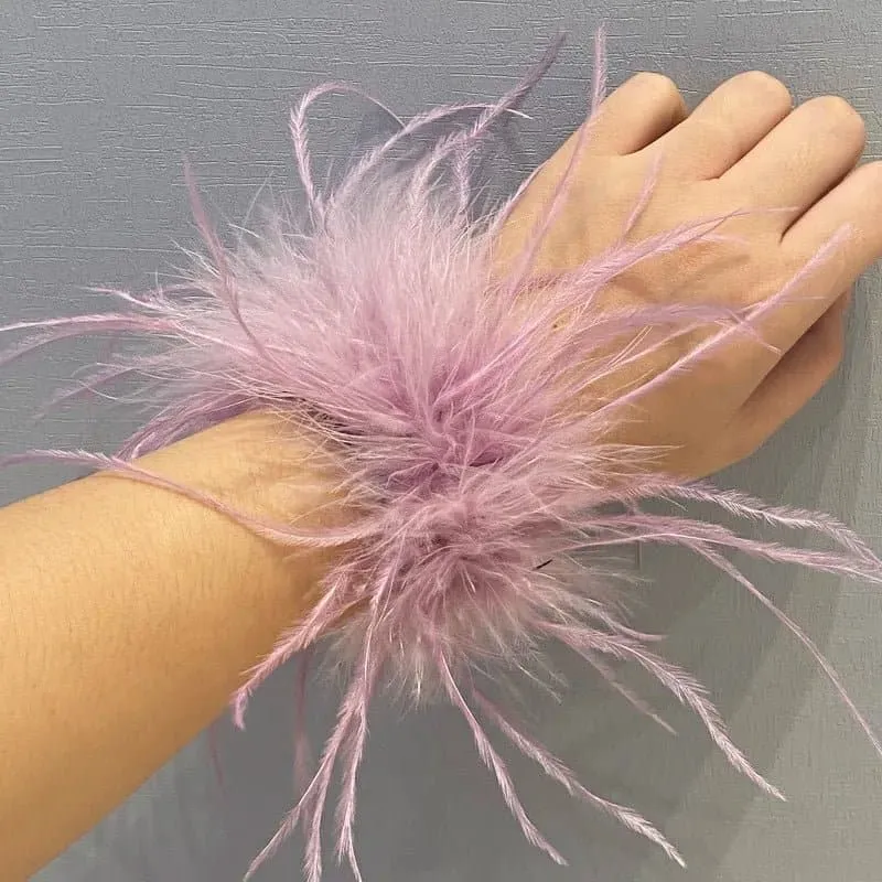 Ostrich Feather Bracelet with Vintage Peace Pattern