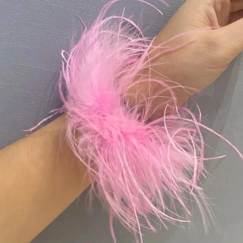 Ostrich Feather Bracelet with Vintage Peace Pattern