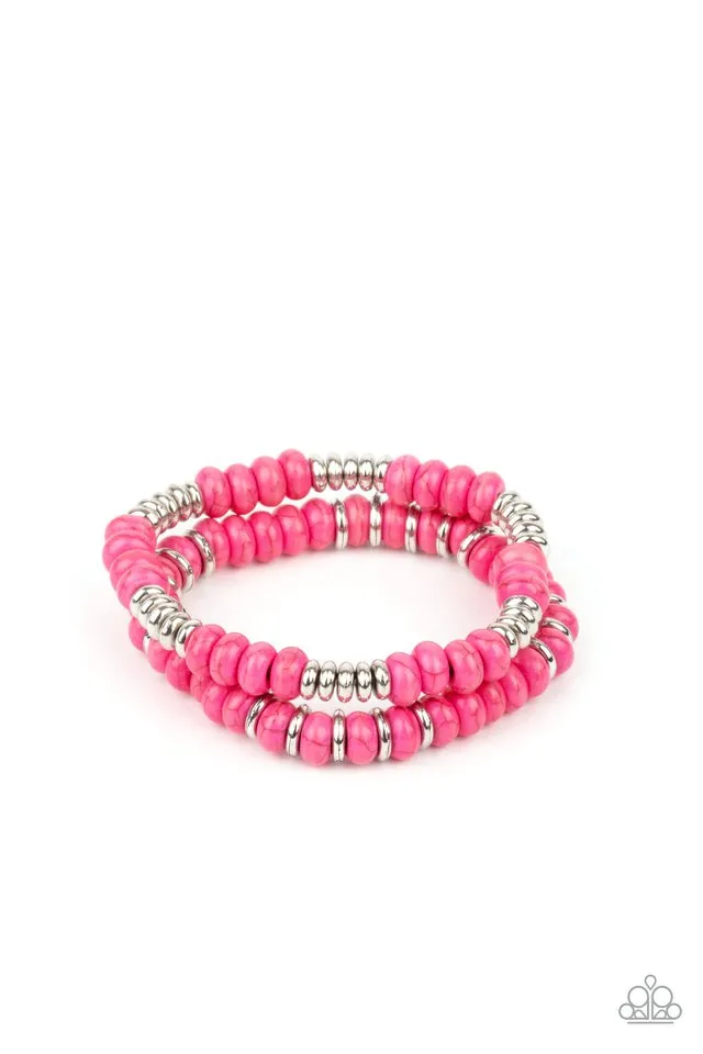 Paparazzi Bracelet ~ Desert Rainbow - Pink