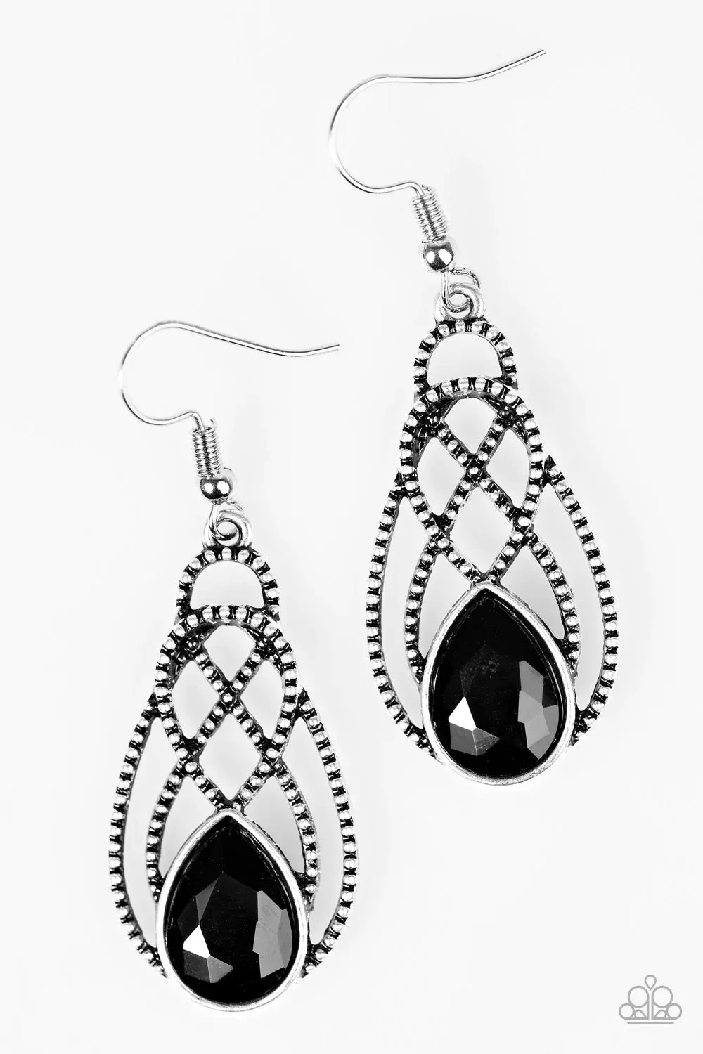 Paparazzi Earring ~ Chic Contessa - Black