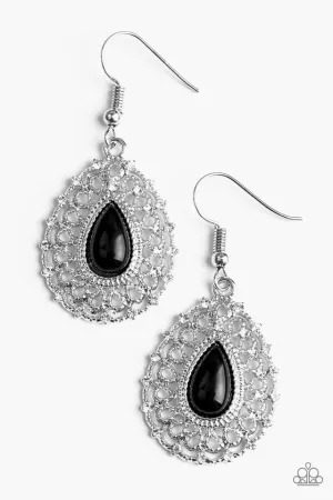 Paparazzi Earring ~ Court Chic - Black