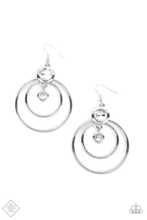 Paparazzi Earring ~ Dapperly Deluxe - White