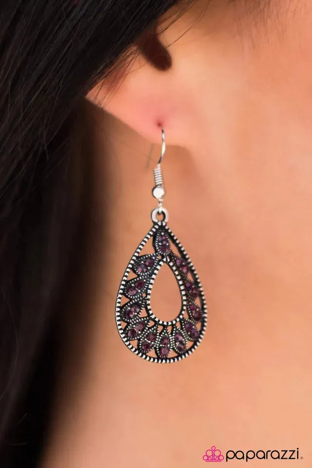 Paparazzi Earring ~ One Chic Chick - Purple