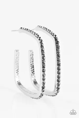 Paparazzi Earring ~ Send In The HOOPS - Silver