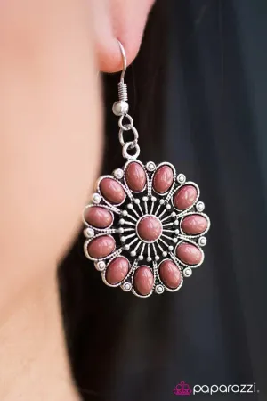 Paparazzi Earring ~ The Lotus Palace - Pink