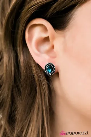 Paparazzi Earring ~ Viva La Glam - Blue