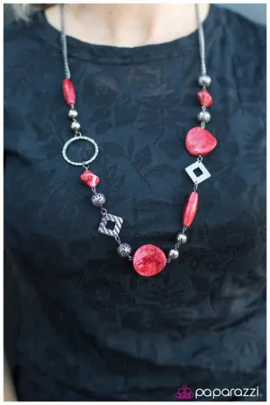 Paparazzi Necklace ~ All Mixed Up - Red