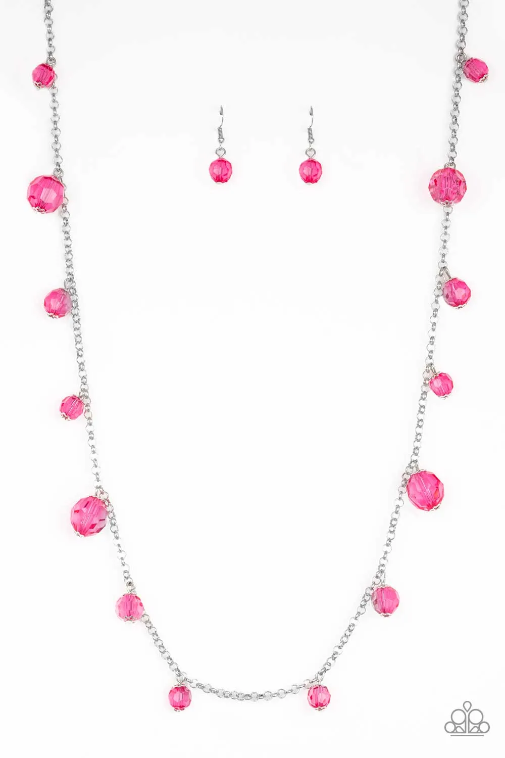 Paparazzi Necklace ~ GLOW-Rider - Pink