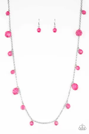 Paparazzi Necklace ~ GLOW-Rider - Pink