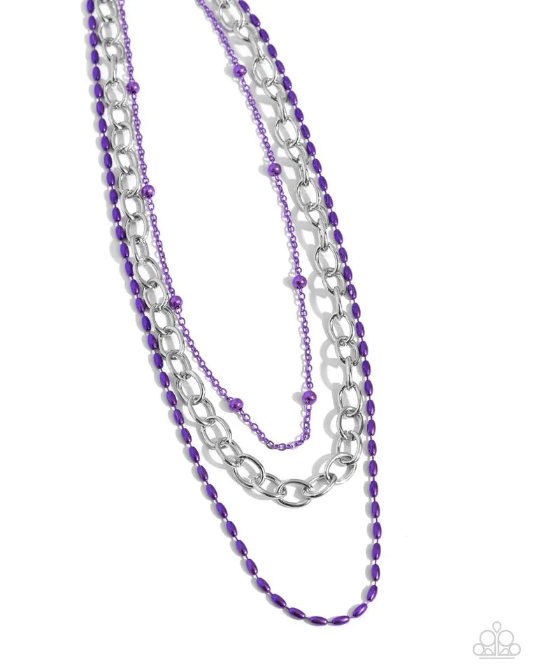 Paparazzi Necklace ~ Mardi Gras Mayhem - Purple