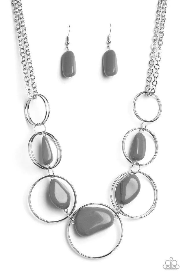 Paparazzi Necklace ~ Travel Log - Silver