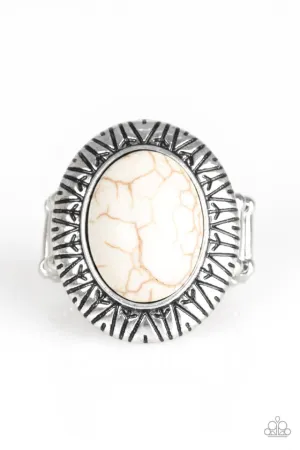 Paparazzi Ring ~ Surfin Sand Dunes - White