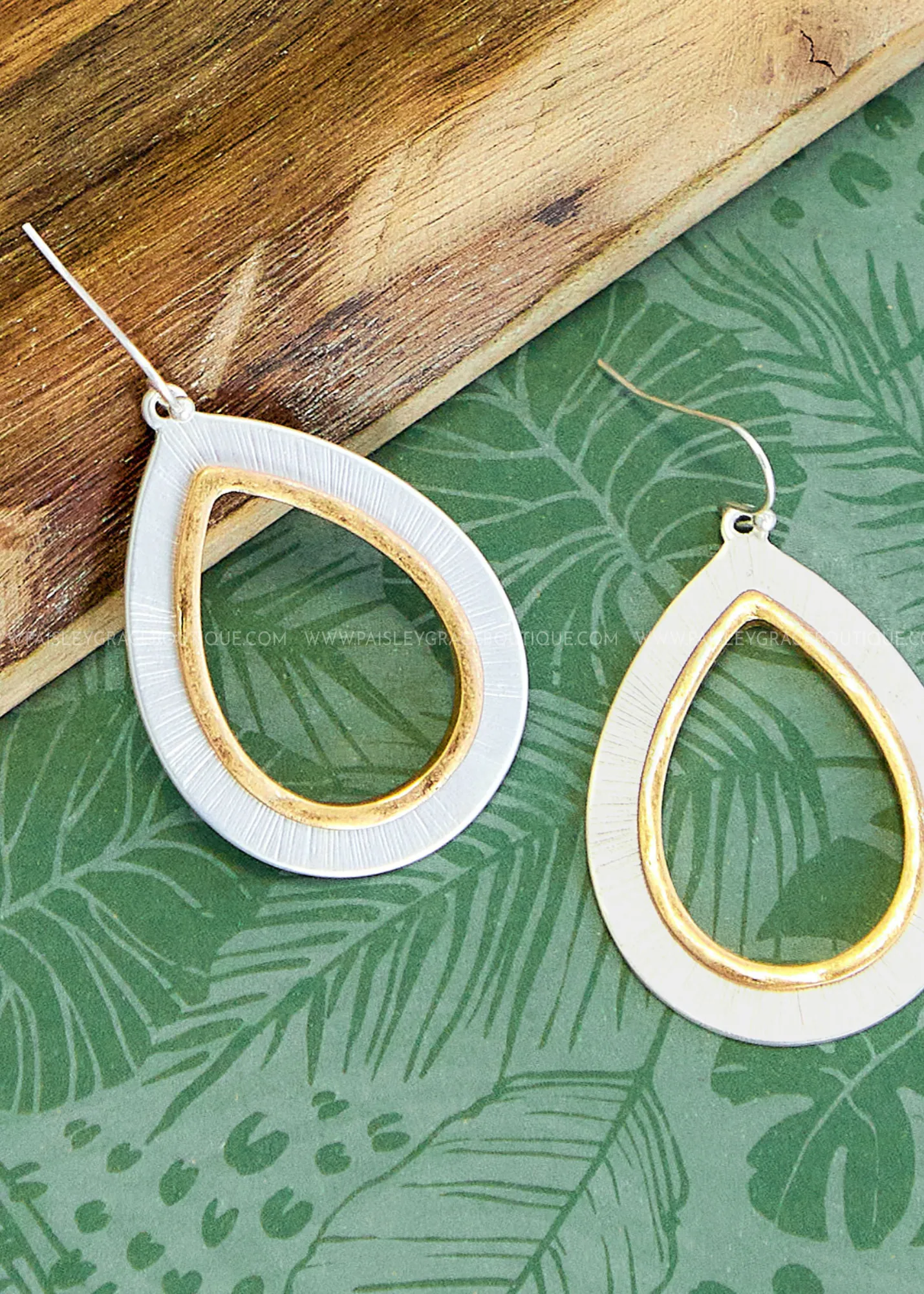 Paulina Two-Tone Teardrop Earrings