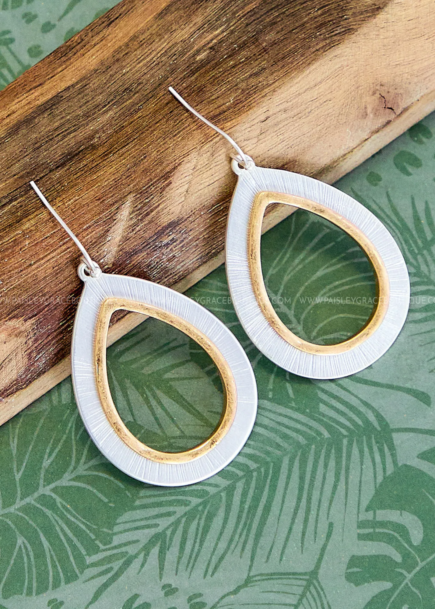 Paulina Two-Tone Teardrop Earrings