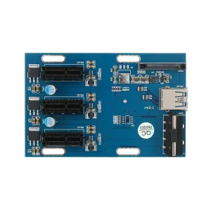 PCI-E 1X Expansion Kit 1 to 3 Ports Switch Multiplier Hub Riser Card with USB 3.0 Cable Pcie Mining Modules