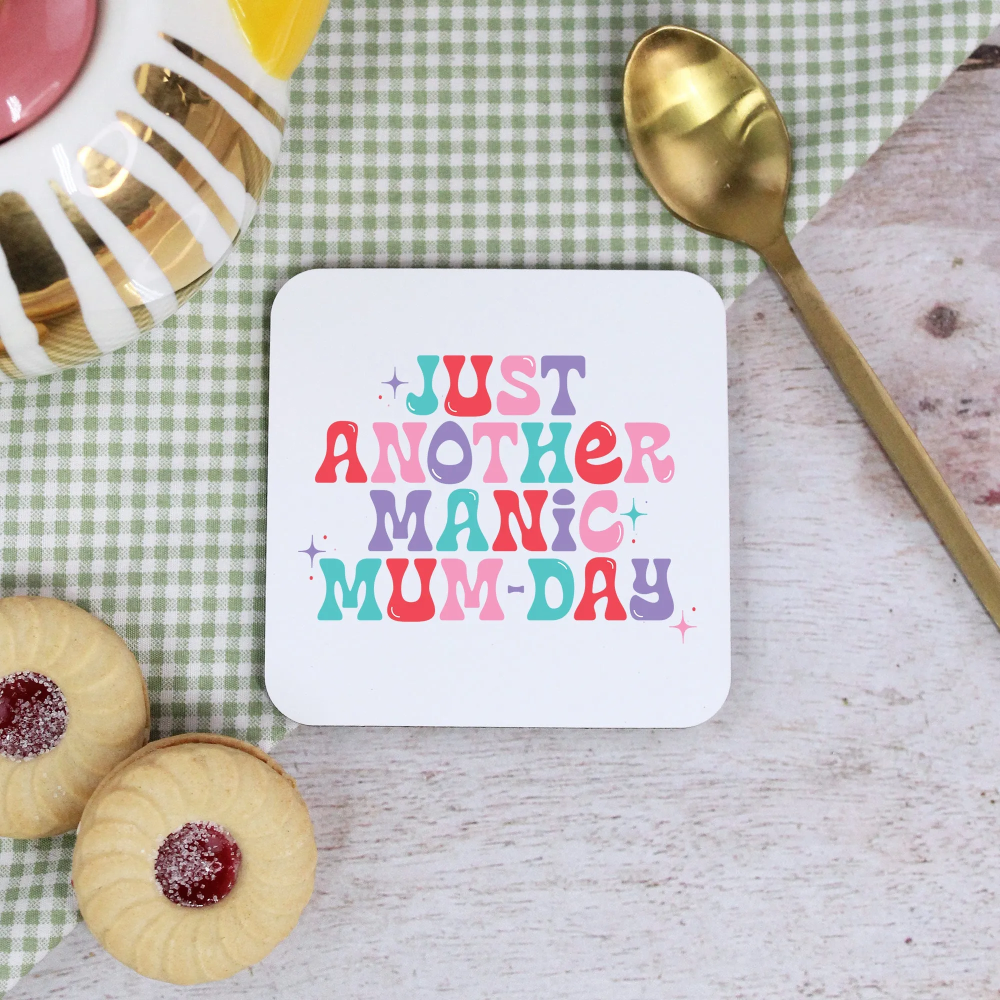 Personalised 'Just Another Manic Mum-Day' Mug & Coaster Option