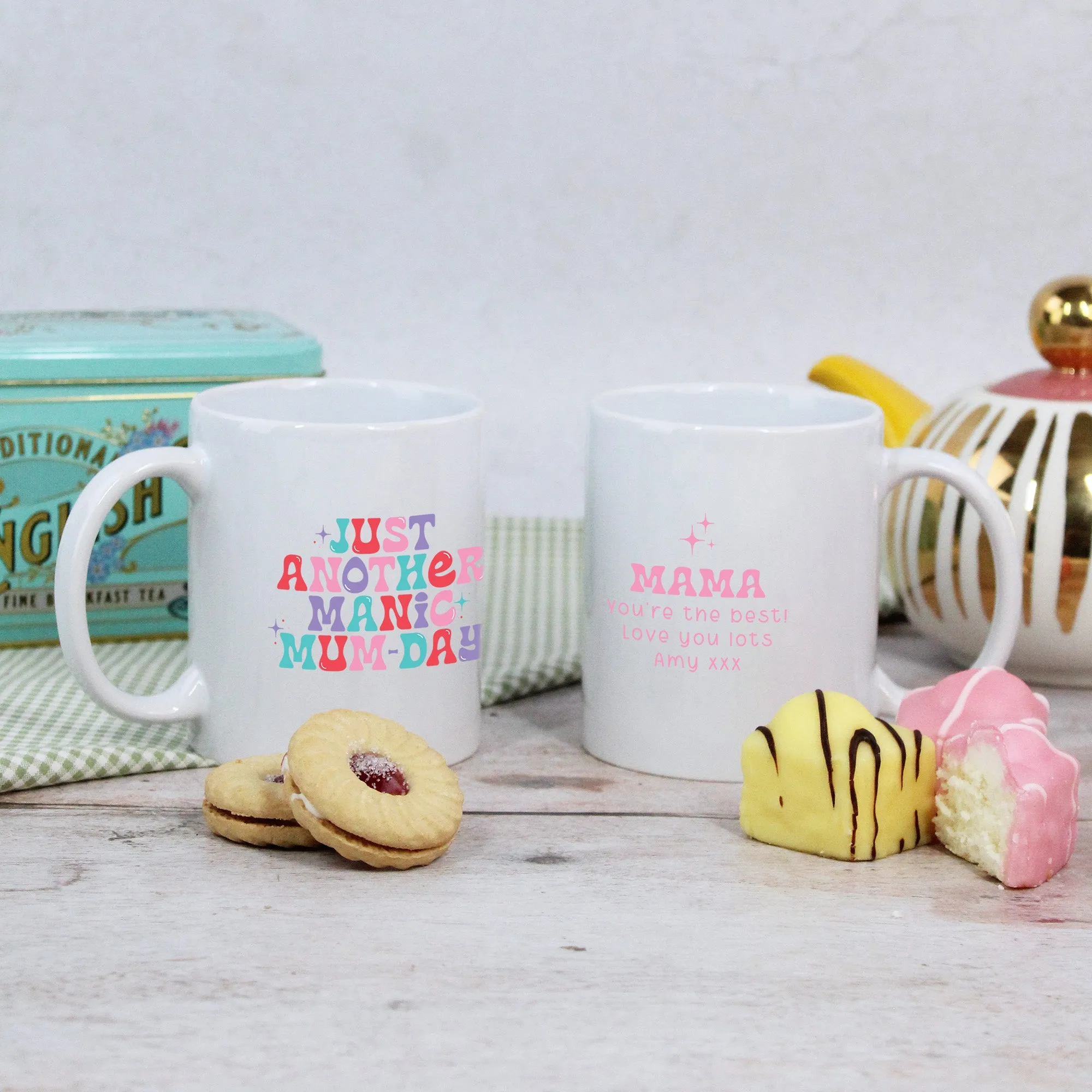 Personalised 'Just Another Manic Mum-Day' Mug & Coaster Option