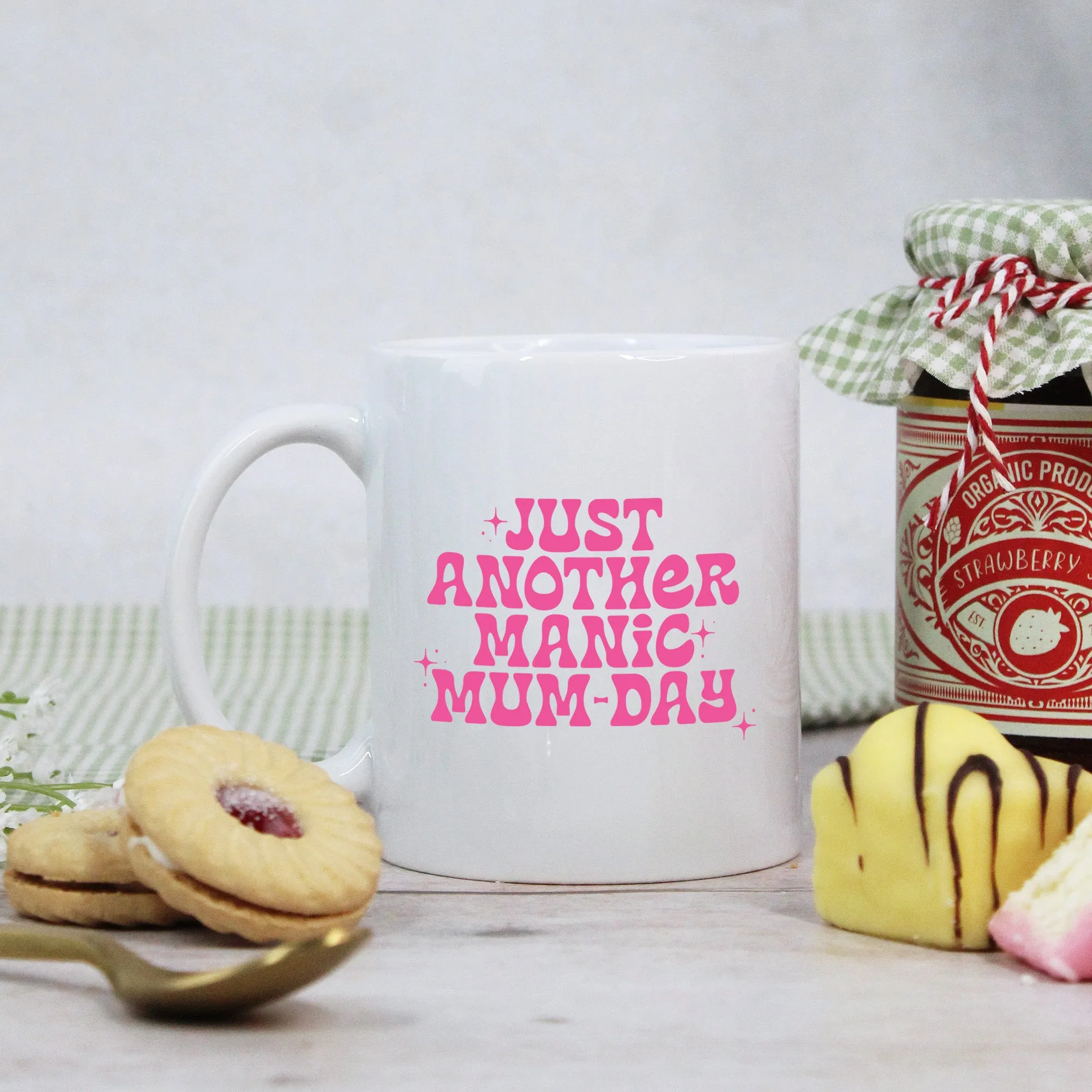 Personalised 'Just Another Manic Mum-Day' Mug & Coaster Option