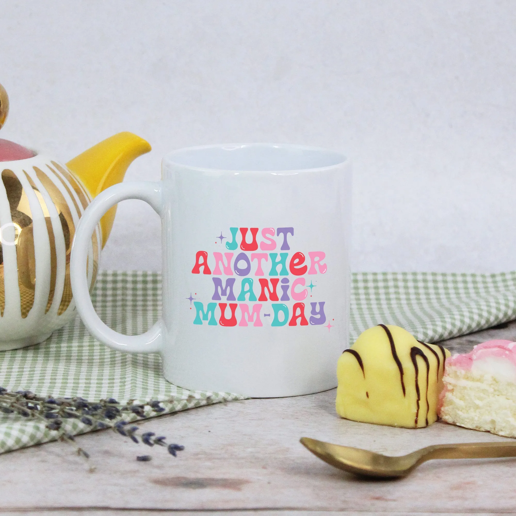 Personalised 'Just Another Manic Mum-Day' Mug & Coaster Option