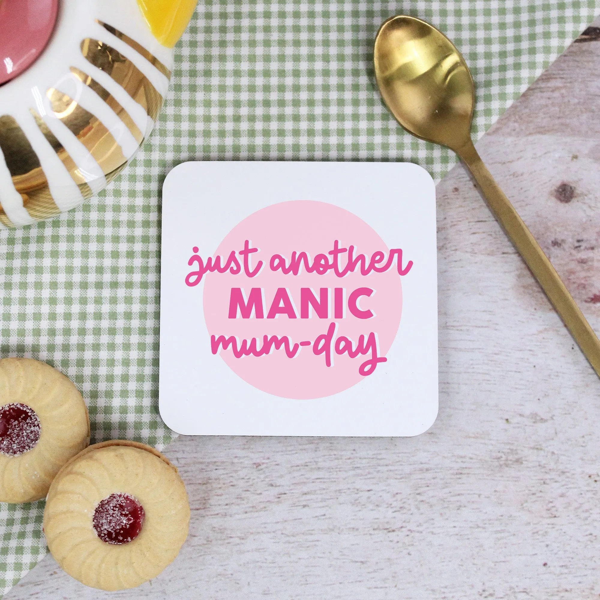 Personalised Manic Mum-Day Mug and Coaster Option