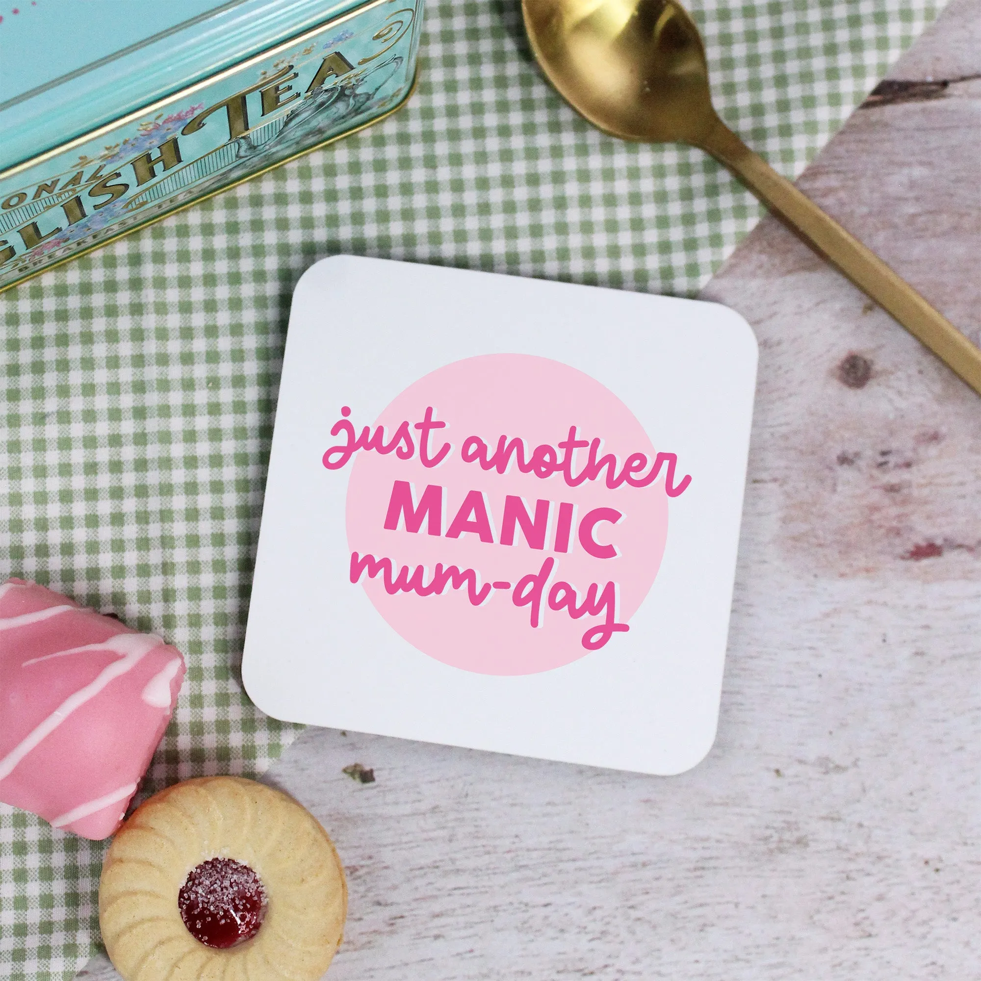 Personalised Manic Mum-Day Mug and Coaster Option