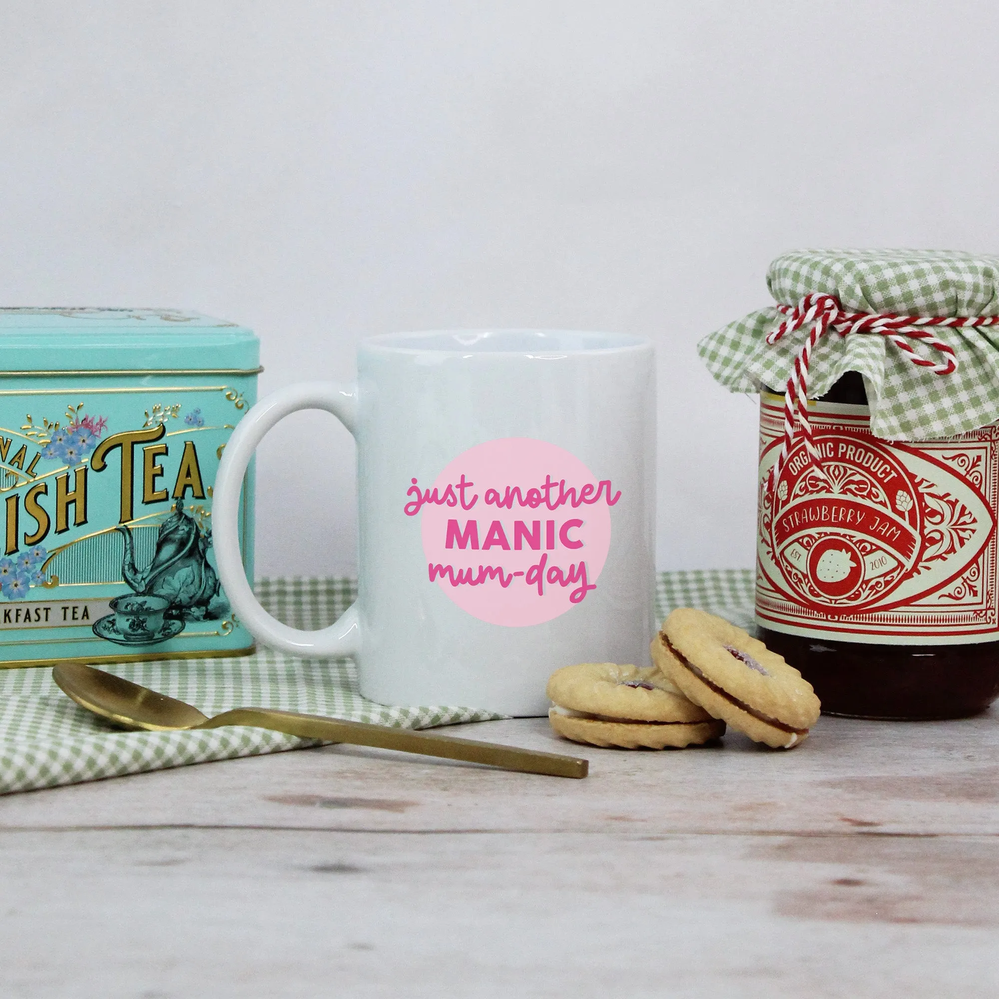 Personalised Manic Mum-Day Mug and Coaster Option