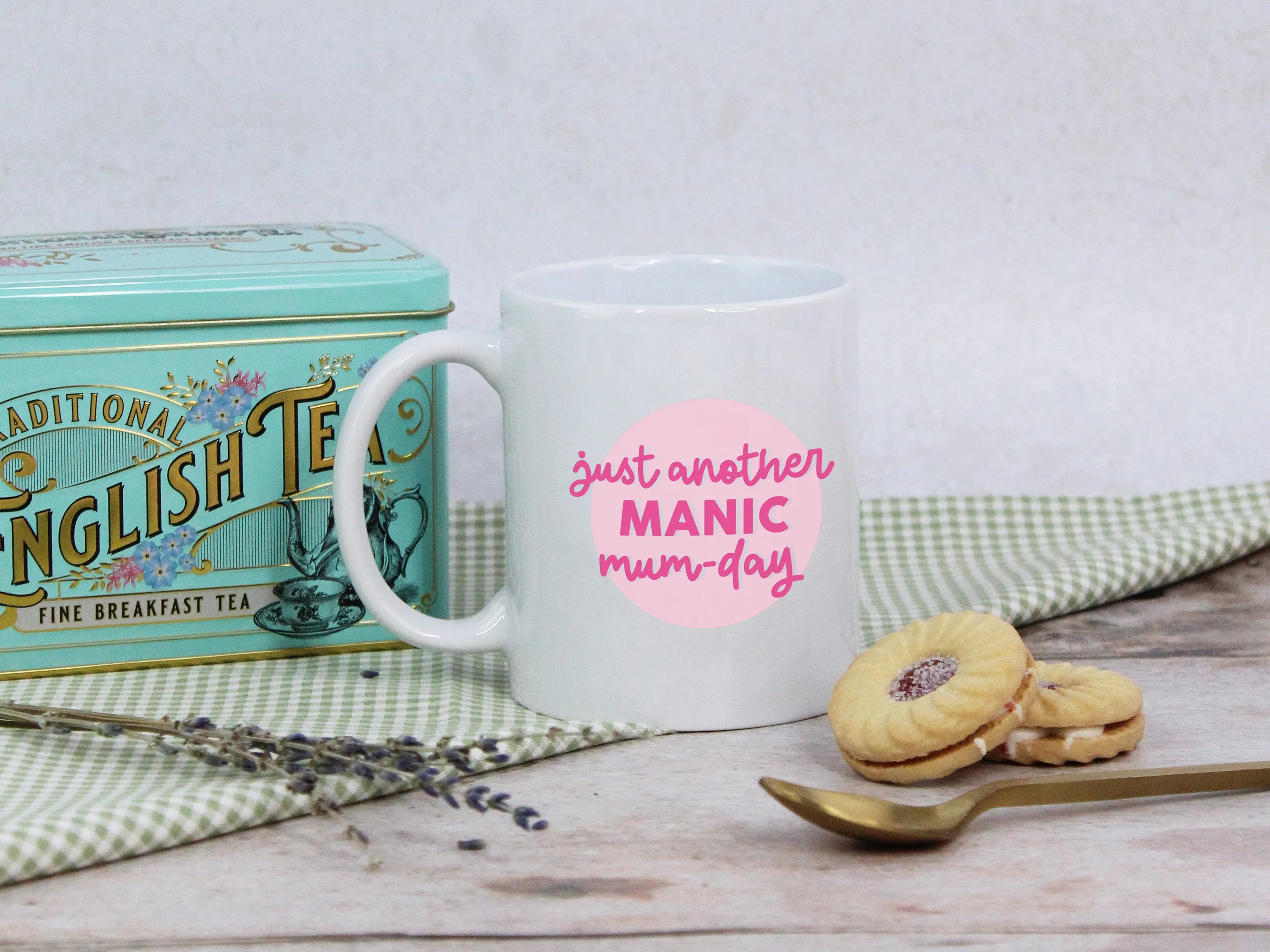 Personalised Manic Mum-Day Mug and Coaster Option