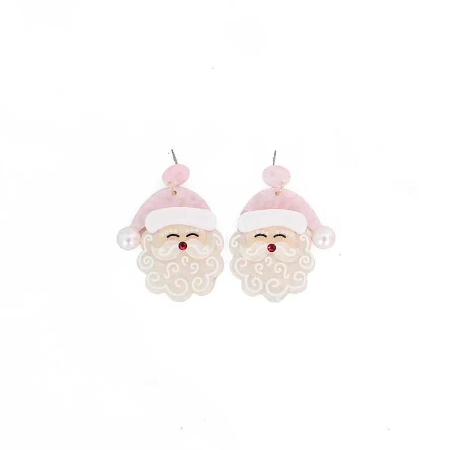 Pink Santa Hat Earrings