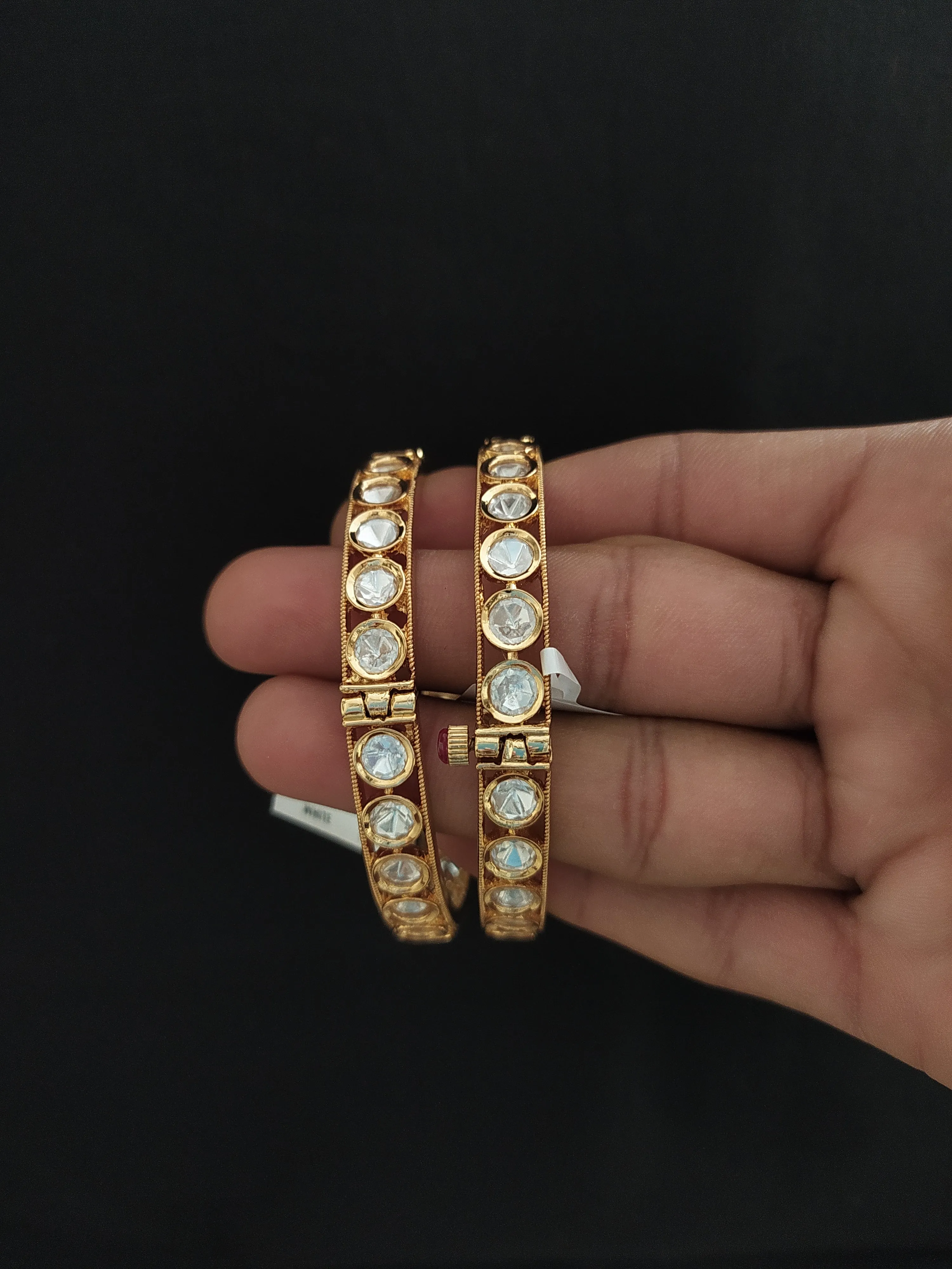 Polki Kundan Round-Shaped Openable Kada