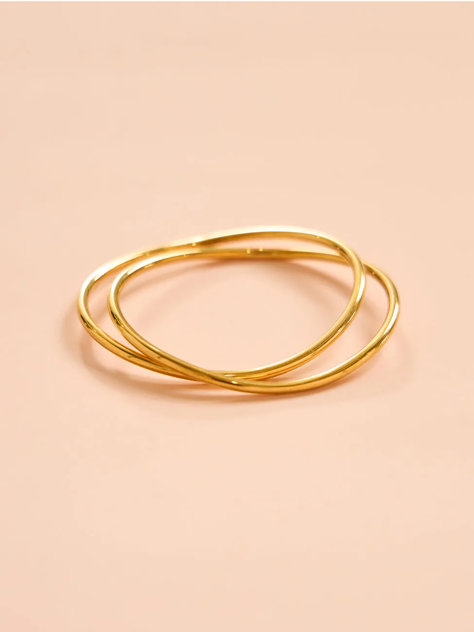 Porter Wave Bangle Set in Gold