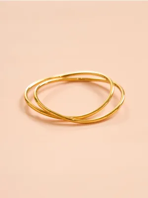 Porter Wave Bangle Set in Gold