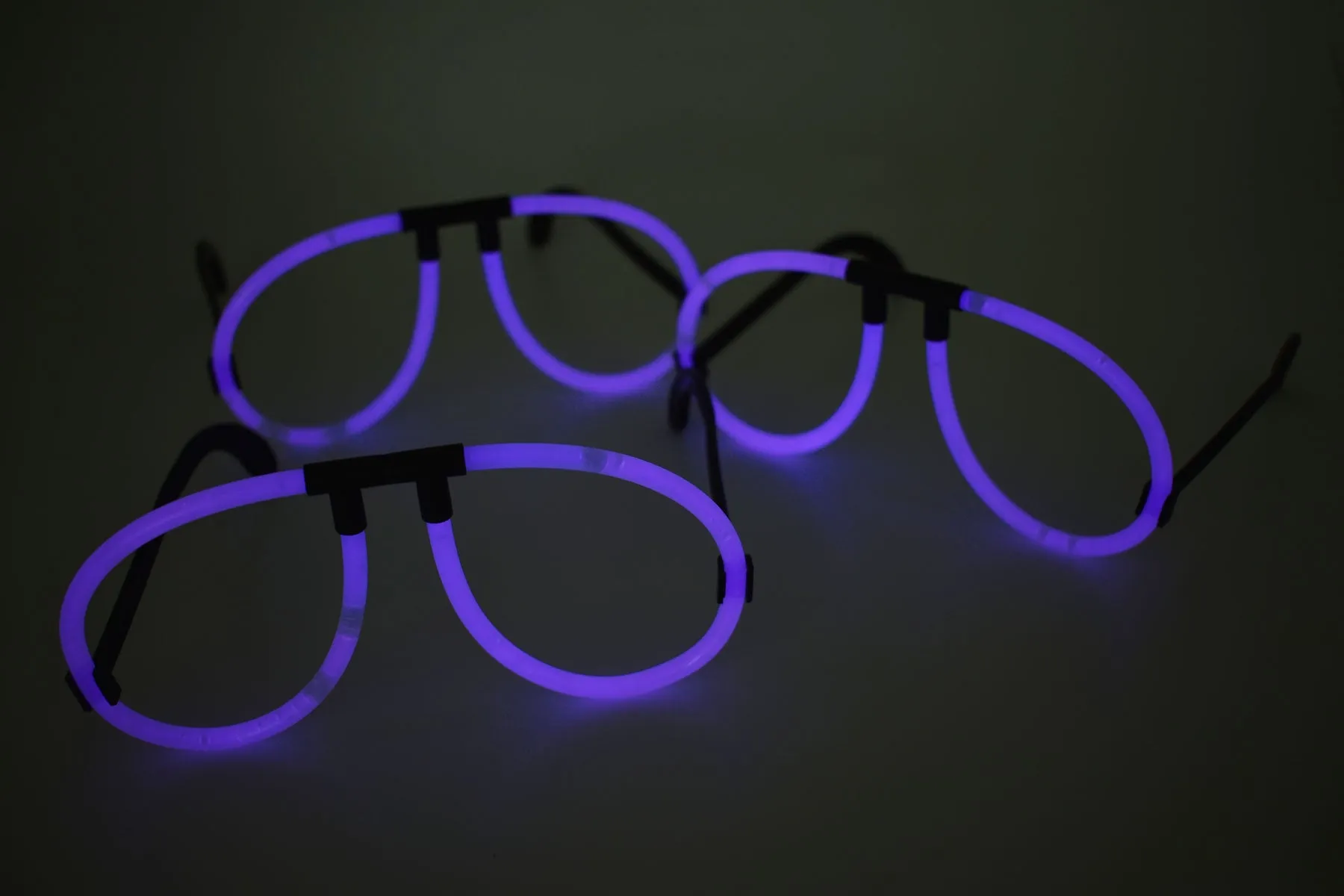 Purple Glow Stick Eye Glasses Bracelets Bulk Pack- 50 Pairs