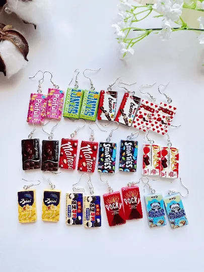 Quirky - Party snack | international sweet food | kawaii pop art earrings | quirky fun party earrings