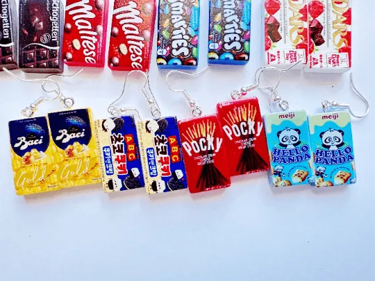 Quirky - Party snack | international sweet food | kawaii pop art earrings | quirky fun party earrings