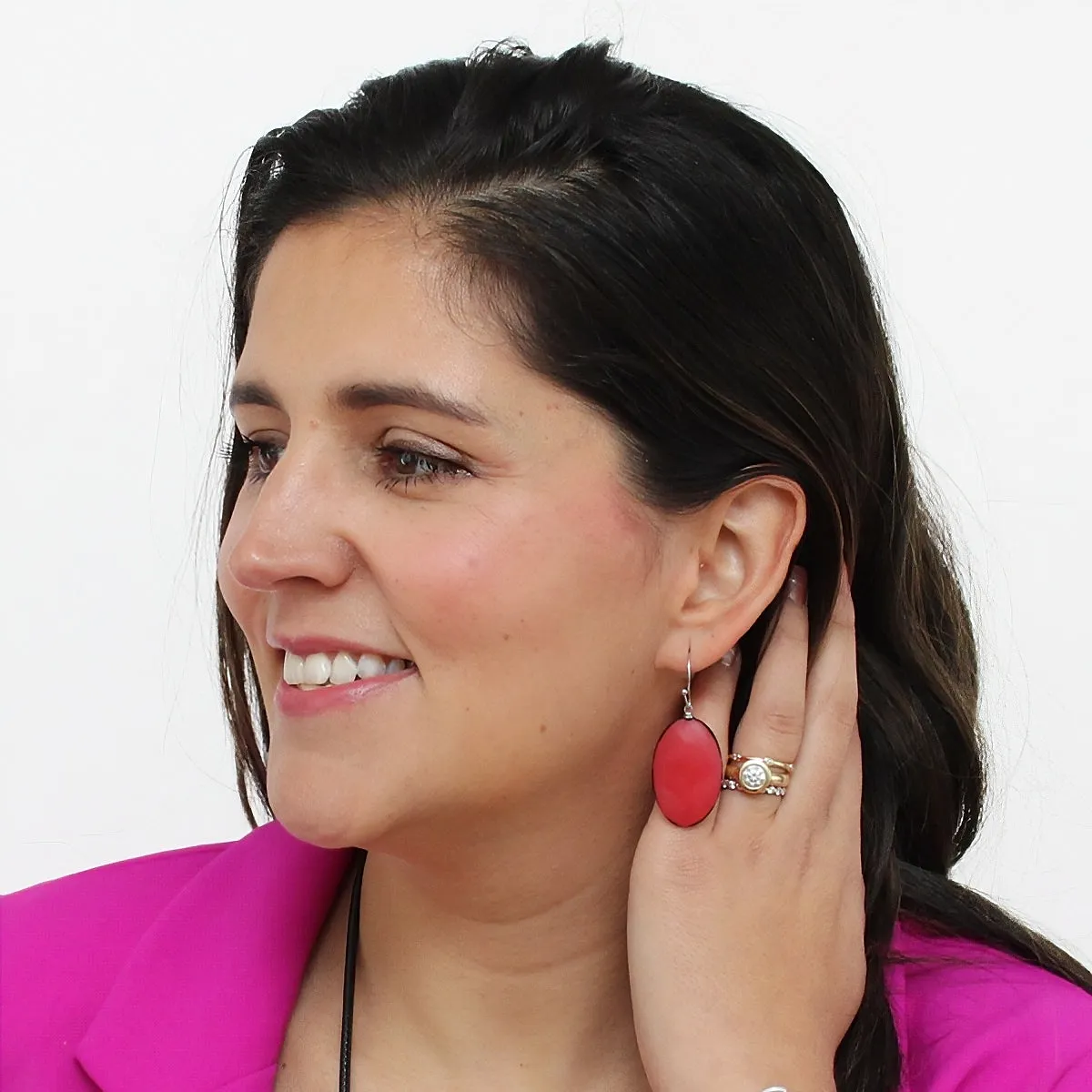 Red Hadley Drop Earrings