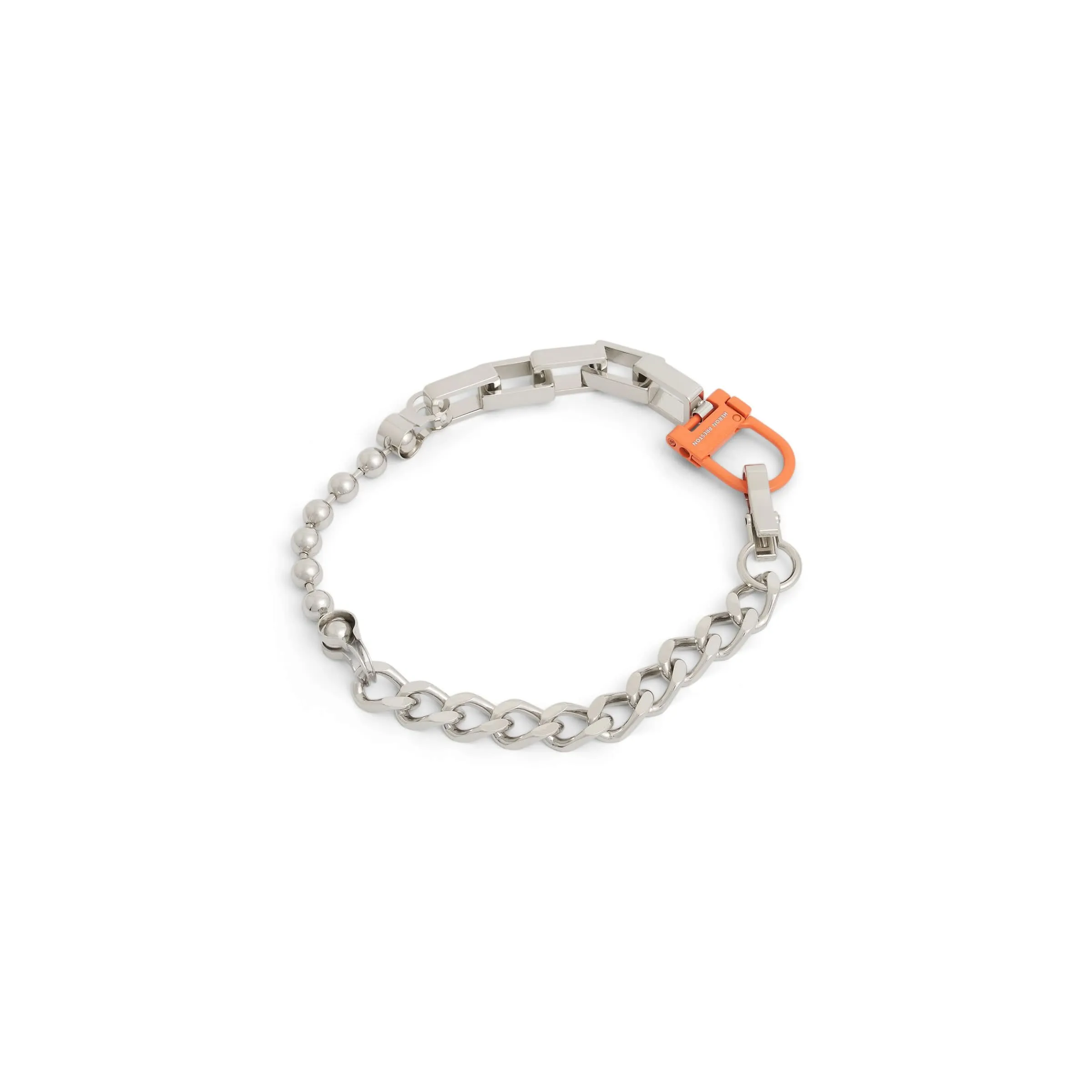 Regular Multichain Square Necklace in Silver/Orange