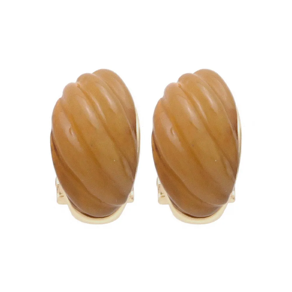 Resin Shell Clip On Earrings