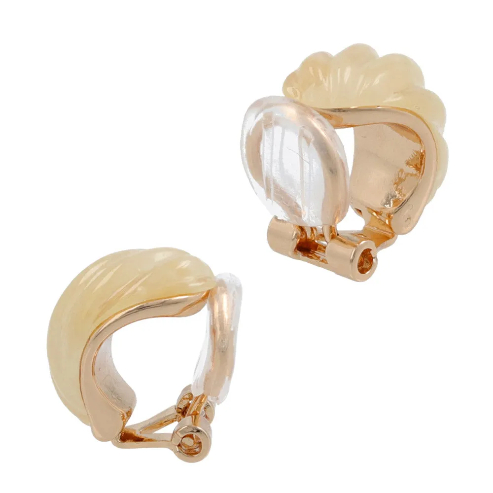 Resin Shell Clip On Earrings