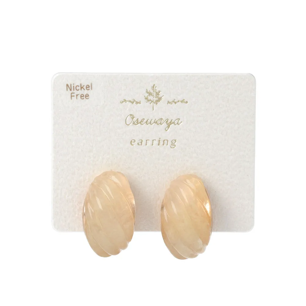 Resin Shell Clip On Earrings