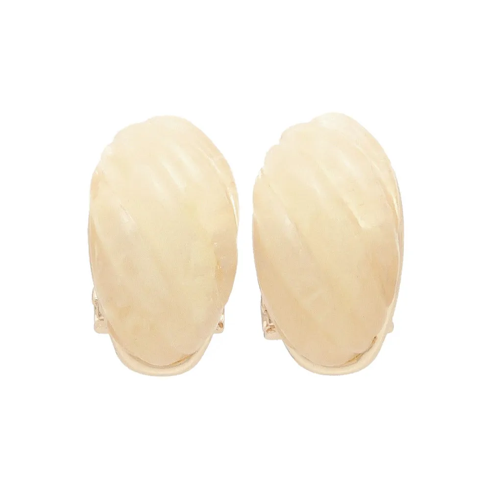 Resin Shell Clip On Earrings