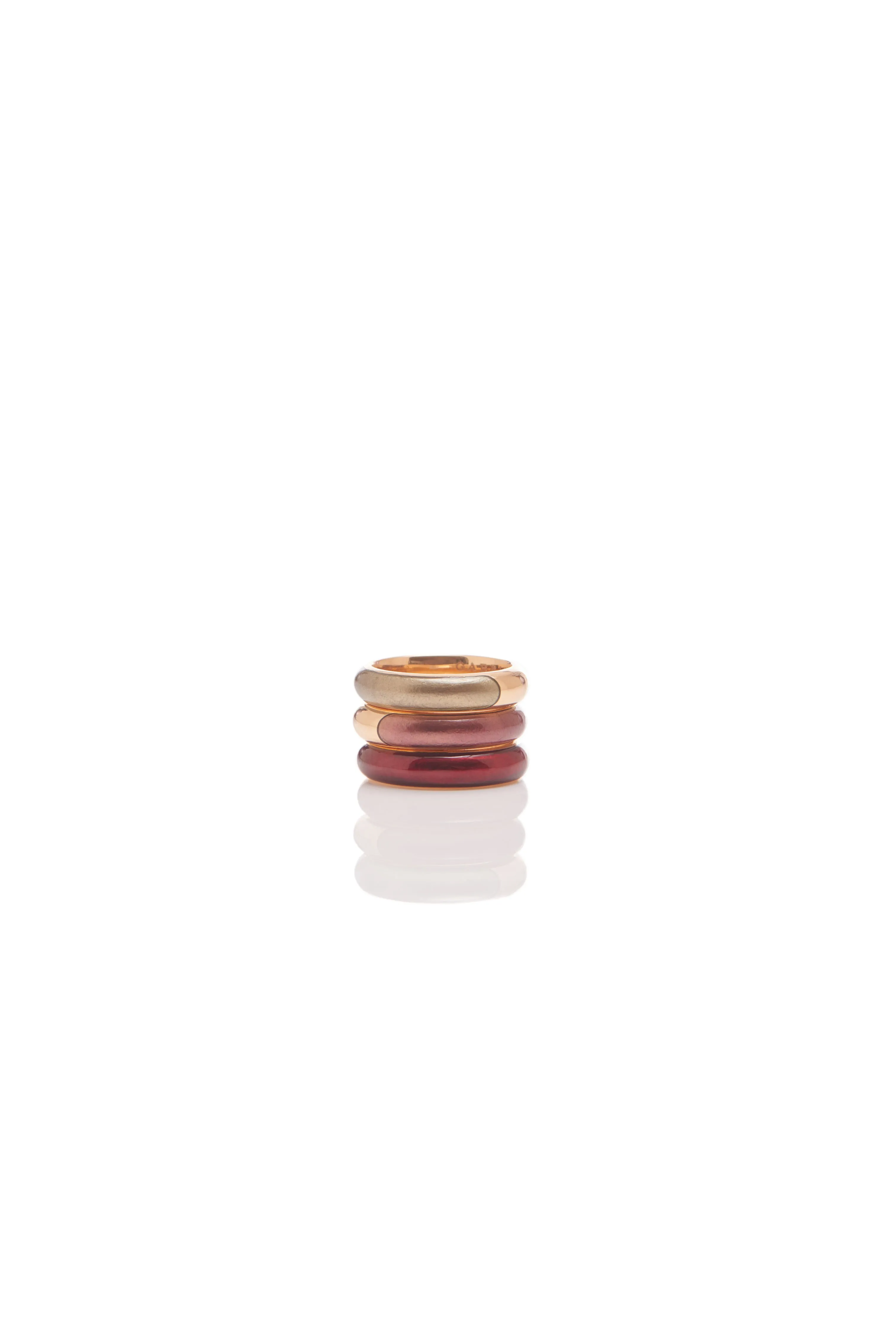 Ring in 18K Rose Gold & Vitreous Brown Enamel