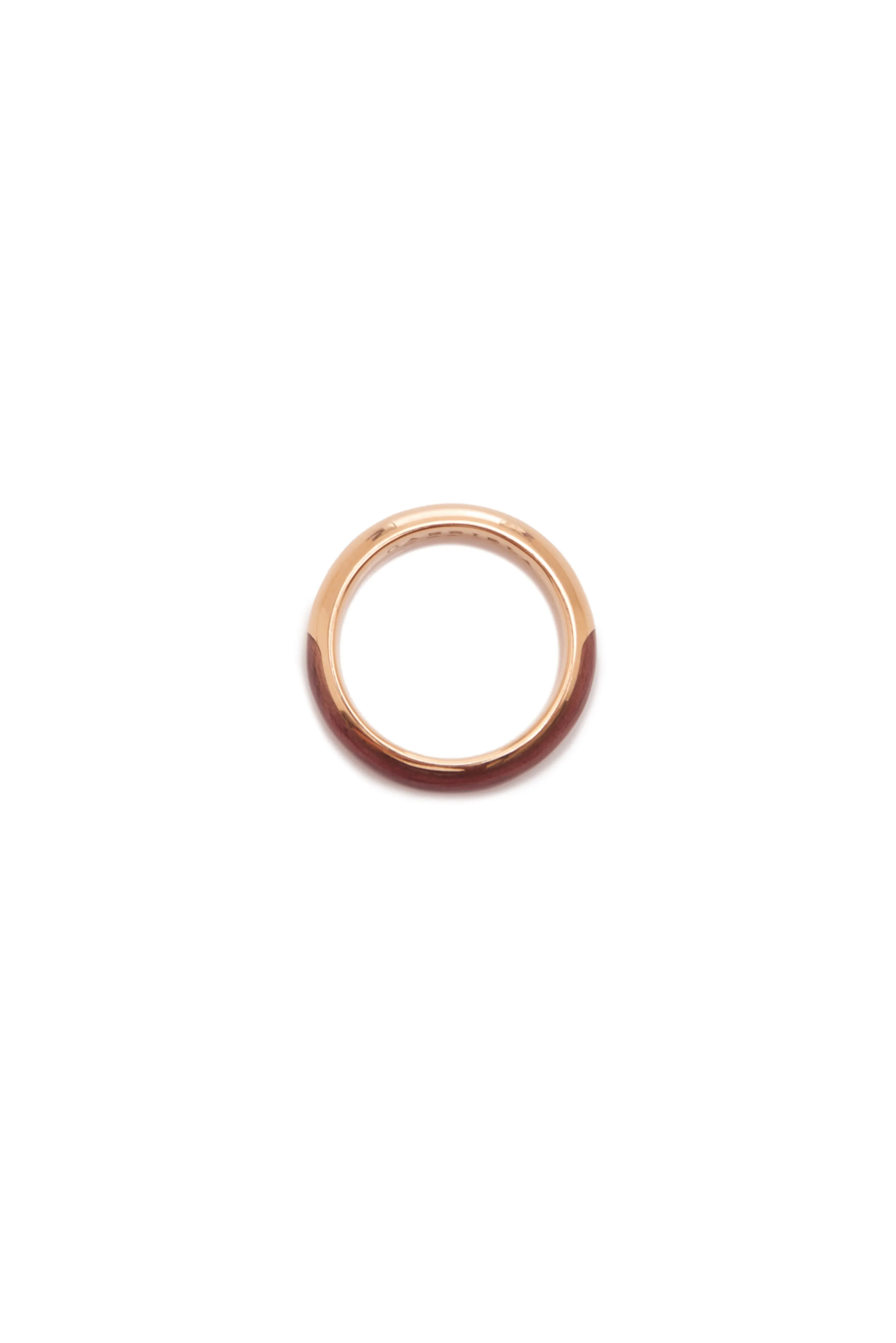 Ring in 18K Rose Gold & Vitreous Brown Enamel