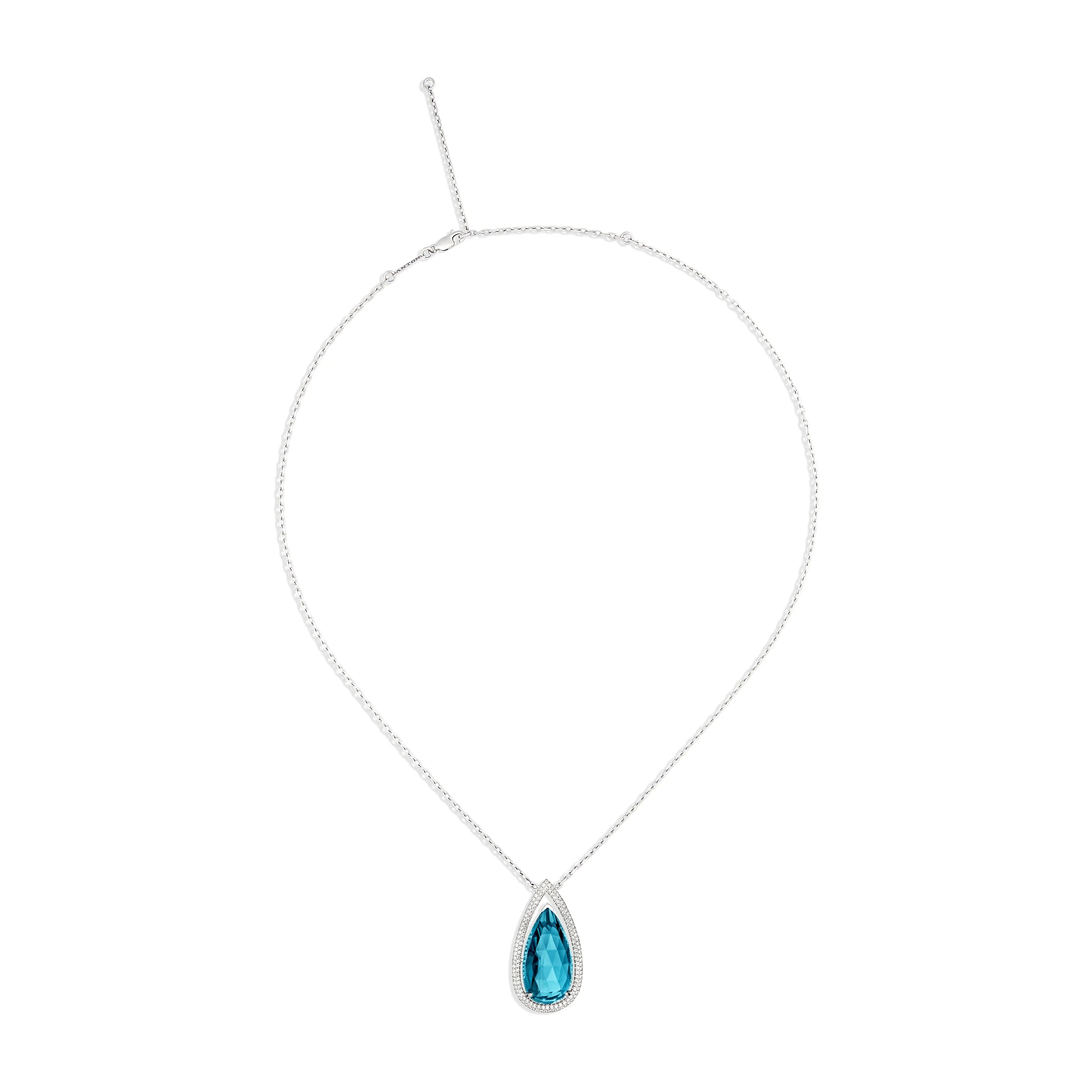 ROCK Candy® Blue Topaz Diamond Pendant | White Gold