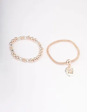 Rose Gold Layered Stretch Bracelet