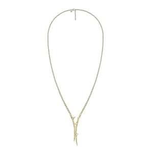 Rose Thorn Drop Lariat - Yellow Gold Vermeil